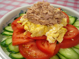 お野菜たっぷりの炒り卵のサラダ☆