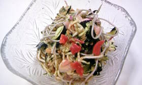 ナス納豆そば
