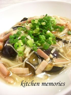 なすのえのきベーコンあんかけ