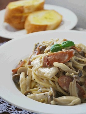 ♥～色々きのこのクリームパスタ～♥