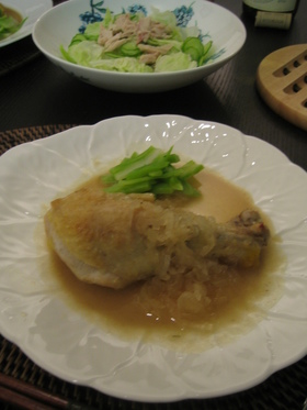 米酢と白ワインＤＥ鶏のビネガー煮込