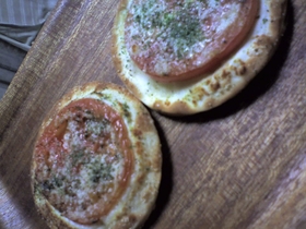 餃子の皮で。