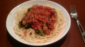 夏野菜のミートソース(パスタorドリア)