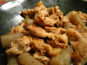 コンニャク＆豚肉炒め～♪