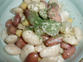 ヘルシー！お豆のごまドレッシングサラダ！