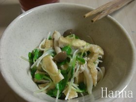 お揚げとしめじとかいわれの煮浸し