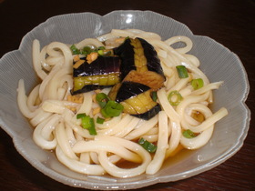 揚げなす冷やしうどん☆