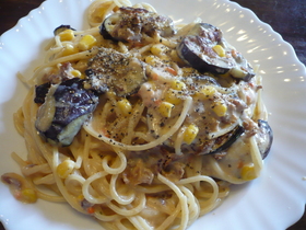 ☆簡単♪なすのトマトクリームパスタ☆