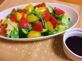 わさびが決め手★鶏と水菜のカラフルサラダ