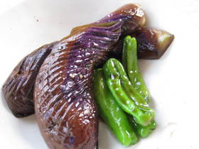ナスとしし唐の甘辛炒め煮