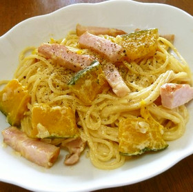 かぼちゃとベーコンのクリームパスタ♪
