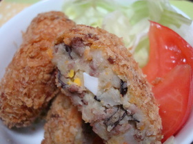 お醤油で食べる☆うちのコロッケ