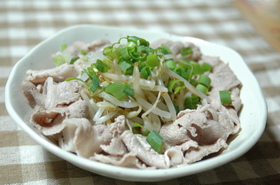 豚肉＆もやし茹で♪ポン酢かけ