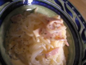 しらたき　パスタ　カルボナーラ