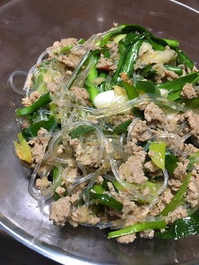ひき肉と春雨のピリ辛炒め