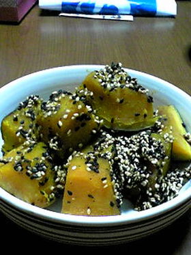 レンジで簡単☆かぼちゃのごまあえ！