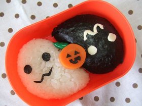 キャラ弁✿ハロウィン♡♡モノクロお化け