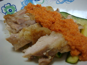 チキンソテー☆にんじんオーロラソースで