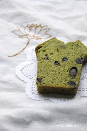 抹茶と黒豆の和風ケーキ♪