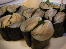 コハダのガリ大葉巻き♪