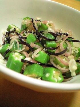大好き♪茗荷＋オクラ＋塩昆布