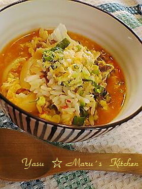 我が家の定番♪キムチ雑炊☆