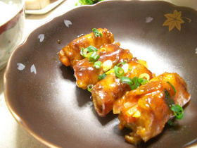 カレー照り豚巻き。