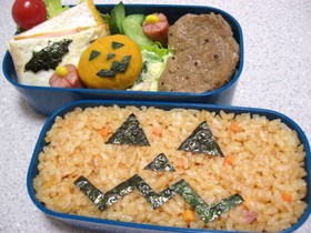 簡単キャラ弁☆どあっぷハロウィン弁当♪