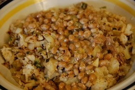 納豆は最後に♪うまうま高菜納豆チャーハン