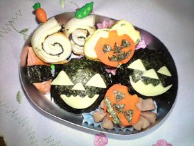 ✿おにぎり⇒ハロウィン弁当✿（キャラ弁）