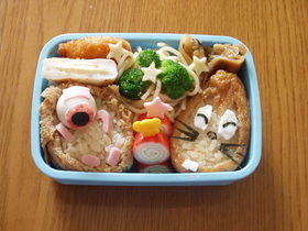 キャラ弁　ねずみ男と目玉おやじ弁当！！