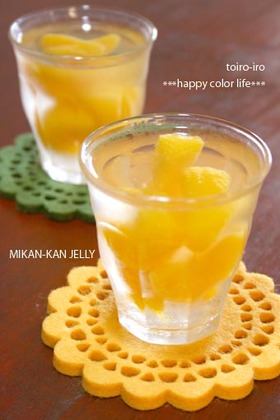 アガーde簡単ぷるぷるミカン缶ゼリー♪