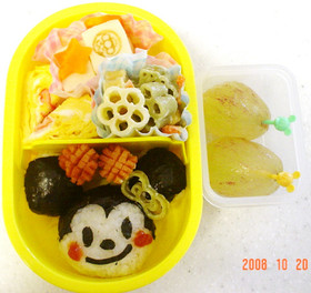 簡単キャラ弁当♪ミニーちゃん【ミッキー】