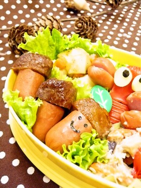 キャラ弁☆どんぐりソーセージ