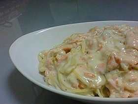 簡単サーモンクリームパスタ★