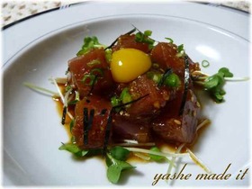 お魚でヘルシーに☆まぐろのユッケ