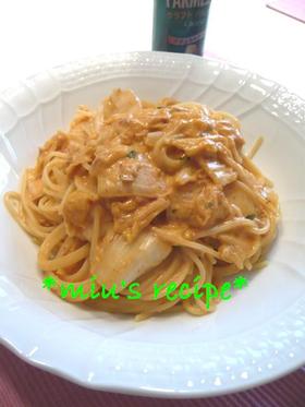 おいし♪豆乳で簡単ｷﾑﾁｸﾘｰﾑﾊﾟｽﾀ