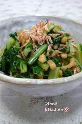 青菜のおひたし　小えびと天かす和え