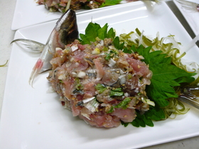 あじのなめろう風たたき