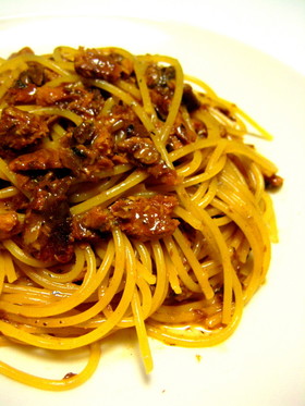 秋刀魚の蒲焼缶詰 de 絶品パスタ