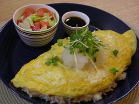 和風オムライス♪大根おろし&ポン酢ソース
