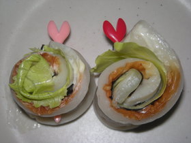 お弁当おかず♪ちくわレタスのり巻き★