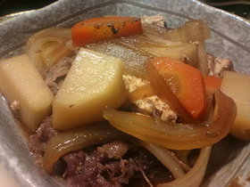 独り暮らし用すき焼き風肉豆腐
