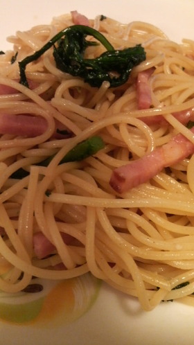 ☆春菊とベーコンの和風パスタ☆