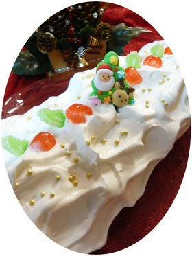 シフォン生地deクリスマスロール