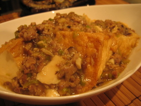 厚揚げとひき肉のオイスター煮＊