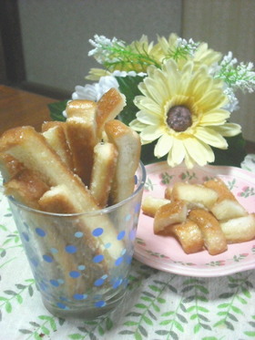 チンして作る♪パン耳でミルキーかりんとう