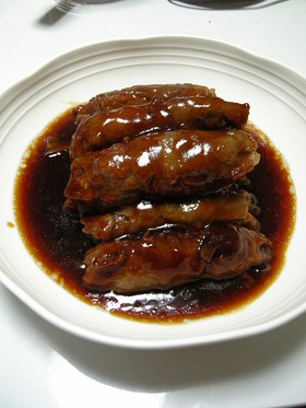 ゴボウ牛肉巻(無水鍋使用)