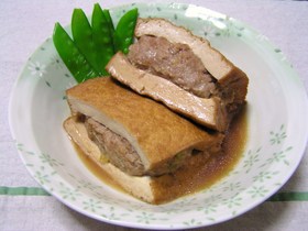 ★厚揚げの挽肉詰め★