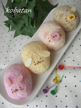 のほほん動物おにぎり❤（キャラ弁）